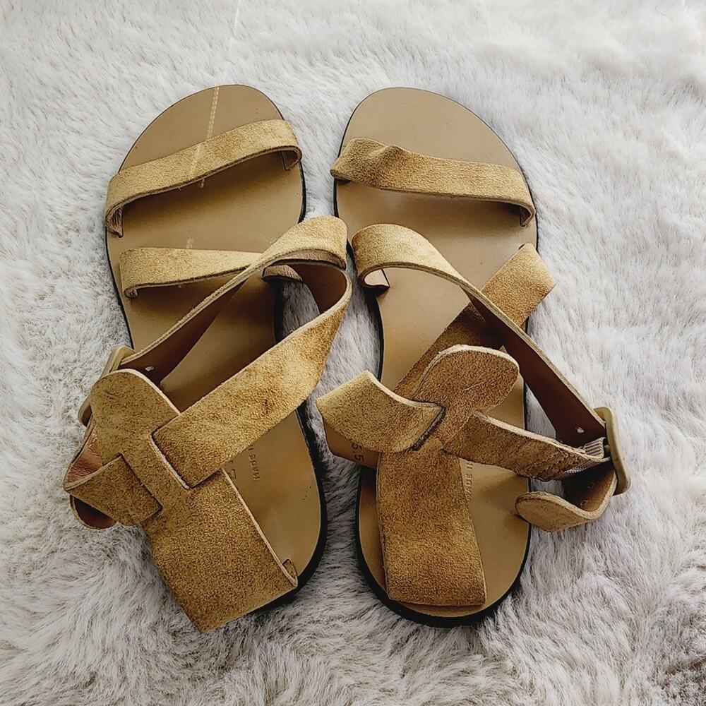 NEW Everlane The Modern Wrap Sandal 5.5 Tan Suede Italian Leather Ankle Strap - Picture 7 of 11